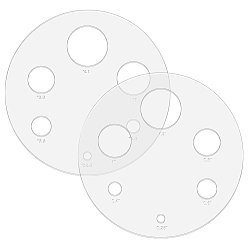 Плоский Круглый Акриловый измерительный инструмент для кукольных глаз, принадлежности для изготовления кукол, плоско-круглые, 12.45x0.2 см, отверстие : 6~30 мм.