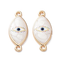 Horse Eye Подвески из смолы, Звенья для глаз из эмалированного сплава светло-золотистого цвета, лошадиный глаз , 24.5x10.5x2 мм, отверстие : 1.6 мм