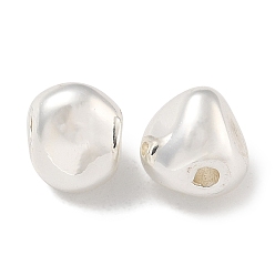 Посеребрённый Латунные бусины, треугольные, 925 серебро покрытием, 8x7x7 мм, отверстие : 1.4 мм