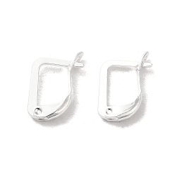 Серебро Латунная фурнитура для хооп серег, серебряные, 14x2.5 мм, штифты : 0.8 мм