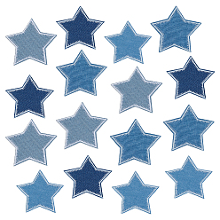 (52) Непрозрачная лаванда 4наборы 4цвета полиэстеровые нитки для вышивки пришивные заплатки, аппликации из ткани, звезда, разноцветные, 74~81x74~81x1 мм, 1 шт / цвет