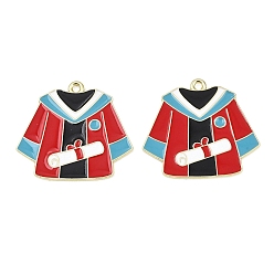 Разноцветный Подвески из эмали и сплава, подвески для выпускной одежды, золотые, красочный, 25x28x1 мм, отверстие : 1.6 мм