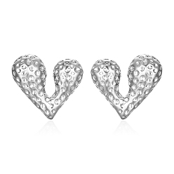 Нержавеющая Сталь Цвет Европейские и американские популярные интернет-знаменитости серьги из нержавеющей стали, персонализированные жидкие серьги-гвоздики в форме сердца, дизайнерские серьги-гвоздики, цвет нержавеющей стали, 18x18 мм