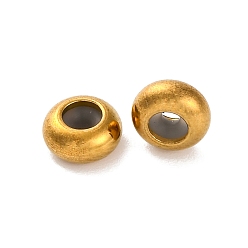 Золотой Ионное покрытие (ip) 202 шарики из нержавеющей стали, с резиной внутри, ползунки, рондель, золотые, 7x3.5 мм, отверстие : 1.5 мм
