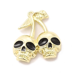 Золотой Подвески из эмали и сплава, череп вишневый шарм, золотые, 31x28x5 мм, отверстие : 2 мм