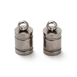 Нержавеющая Сталь Цвет 201 концы из нержавеющей стали шнур, колонка, цвет нержавеющей стали, 9x4 мм, отверстие : 1.8 мм, внутренний диаметр: 3 мм