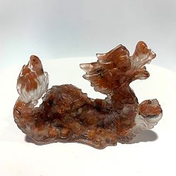 Red Agate Украшения для динозавров из натурального красного агата, фигурка из смолы для украшения дома, украшение для дома по фэн-шуй, 85x35x60 мм