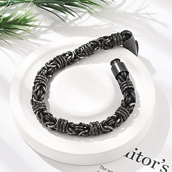 Античное Серебро 304 Браслеты из нержавеющей стали с византийскими цепями для женщин и мужчин, ионное покрытие (ip), античное серебро, 9-1/8 дюйм (23.3 см)