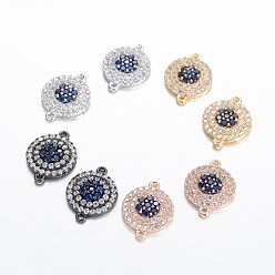 (52) Непрозрачная лаванда Плоские круглые латунные микро проложить куб ссылки циркония, разноцветные, 18x13.5x3 мм, отверстие : 1 мм