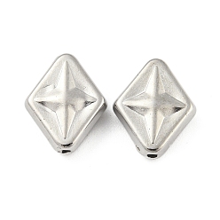 Платина CCB пластиковые шарики, ромб, платина, 13x11x4.5 мм, отверстие : 1.5 мм