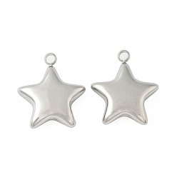 Нержавеющая Сталь Цвет 304 подвески из нержавеющей стали, звезды прелести, не тускнеет, цвет нержавеющей стали, 23.5x20.5x6 мм, отверстие : 2.5 мм