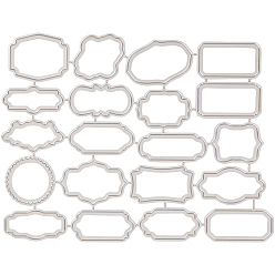 Нержавеющая Сталь Цвет Трафареты для резки углеродистой стали с темой рамки этикетки, для diy scrapbooking, Фотоальбом, декоративная бумага для тиснения, цвет нержавеющей стали, 135x105x0.8 мм