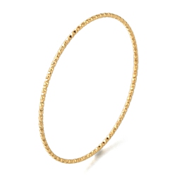 Настоящее золото 18K Ионное покрытие (IP) 304 браслеты с текстурированными кольцами из нержавеющей стали, реальный 18 k позолоченный, внутренний диаметр: 2-5/8 дюйм (6.7 см)