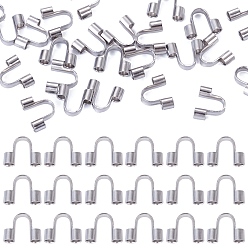 Couleur Acier Inoxydable 150pcs 304 protecteurs et tuteurs en fil d'acier inoxydable chirurgical, couleur inox, Trou: 1.5mm, 5x6.6x2mm