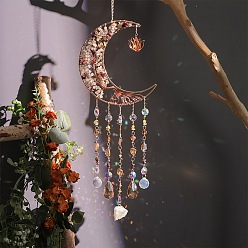 Разноцветный Подвески-ловцы солнца из железа, латуни и хрустального стекла, с помощью устройства для создания радуги из драгоценных камней, украшение сада и дома своими руками, Луна прелести, золотой свет, красочный, 500x170 мм