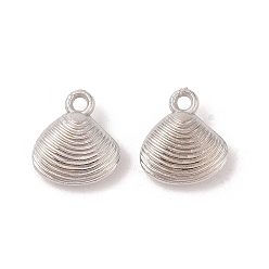 Платина Пластмассовые подвески ccb, формы раковины, платина, 16x14x5 мм, отверстие : 2 мм