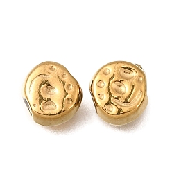 Настоящее золото 18K 304 из нержавеющей стали бусы, ионное покрытие (ip), плоско-круглые, реальный 18 k позолоченный, 7x6x3.5 мм, отверстие : 1.8 мм