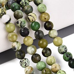 Serpentine Natural Serpentine Beads Strands, Smooth Round, 8.5mm, Hole: 0.8~1mm, about 46~47pcs/strand, 14.76~15.16 inch(37.5~38.5cm)