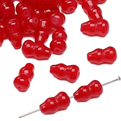 Малиновый 15шт стеклянные бусины из искусственного нефрита, малиновый, 14x8 мм, отверстие : 1 мм