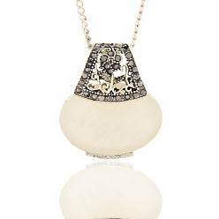 White Antique Silver Alloy Resin Pendants, with Hematite Rhinestone, Handbag, White, 29x25x9mm, Hole: 3x4mm