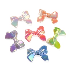 Mixed Color UV Plating Rainbow Iridescent Acrylic Beads, Bowknot, Mixed Color, 24x33x7mm, Hole: 3.5mm