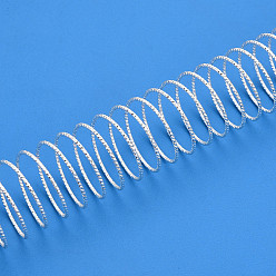 Посеребрённый Текстурированные круглые латунные ювелирные проволоки, Кольцо для решений, 925 серебро покрытием, 1 мм, 18 датчик, внутренний диаметр: 18 мм, около 122~123 кругов / шт