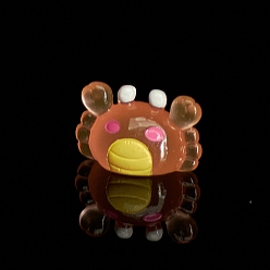 Краб Светящаяся смола морские животные дисплей украшения, светится в темноте, микро пейзаж украшение аквариума, краб, 12.5x23x15 мм