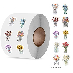 Цветок Рулонные наклейки, 10 Наклейки уплотнительные декоративные разные конструкции, животное, цветок, 30x25 мм, 500шт / рулон