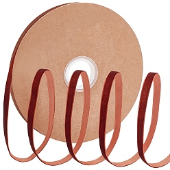 Coconut Brown 1 Roll Flocking Ribbon, Single Side, for Gift Packing, Party Decoration, Coconut Brown, 10x1mm, 20yard/roll