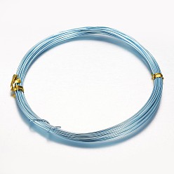 Pale Turquoise Round Aluminum Craft Wire, for Beading Jewelry Craft Making, Pale Turquoise, 15 Gauge, 1.5mm, 10m/roll(32.8 Feet/roll)