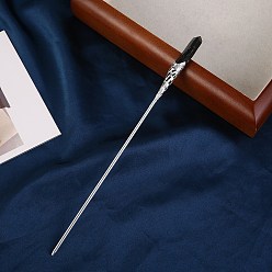 Черный Гальванизированные палочки для волос из натурального кварцевого кристалла, аксессуары для волос для женщин и девочек, чёрные, 180x10 мм