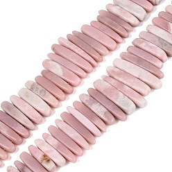 Pink Opal Natural Pink Opal Beads Strands, Irregular Stick, Top Drillded, 12~49x3~9x4~9mm, Hole: 0.8~1mm, about 55~68pcs/strand, 14.76~17.13 inch(37.5~43.5cm)