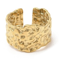 Золотой 304 открытые манжеты из нержавеющей стали, кованая лента, золотые, размер США 7 1/4 (17.5 мм)