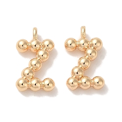 Настоящее золото 18K Латунные подвески, без кадмия, без никеля и без свинца, письмо амулеты, реальный 18 k позолоченный, 12x7x2 мм, отверстие : 1 мм