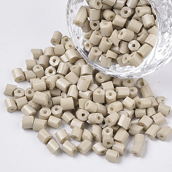 Antique White 6/0 Glass Bugle Beads, Baking Paint, Antique White, 3.5~5x3.5~4mm, Hole: 1mm, about 4500pcs/bag