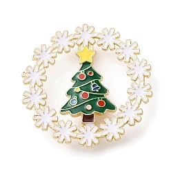 Рождественская елка Рождественские эмалевые булавки, булавки из сплава для лацканов одежды рюкзака, Рождественская елка с снежинки, 43.5x42.5 мм