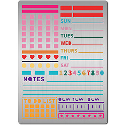 Stripe Еженедельный план тема нержавеющая сталь резка металла трафареты, для diy scrapbooking / фотоальбом, декоративное тиснение, матовый цвет нержавеющей стали, полоса, 190x140 мм
