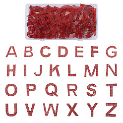 Светло-сиамский Блестящие термоклеящиеся стразы нашивки, приклеиваемые утюгом, термоклей на спине, аксессуары для костюма, 26 алфавит, Light Siam, 46x40x1.5 мм, 2sets / коробка