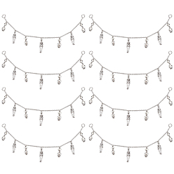 Античное Серебро 8шт. железные кабельные башмачные цепи, с подвеской из сплава черепа и скелета, для аксессуаров украшения обуви, античное серебро, 376 мм