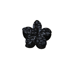 Черный Заколки для волос с когтями из смолы, цветок, чёрные, 80 мм