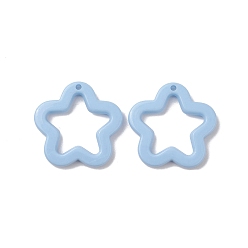 Светло-Голубой Непрозрачные акриловые подвески, звезда, Небесно-голубой, 28.5x29.5x4 мм, отверстие : 1.8 мм, Около 349 шт / 500 г