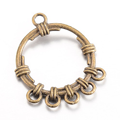 Античная Бронза Тибетский стиль компоненты сплава люстра ссылки, плоско-круглые, без кадмия, без никеля и без свинца, античная бронза, 34x27x3 мм, Отверстие : 2 мм , около 455 шт / 1000 г