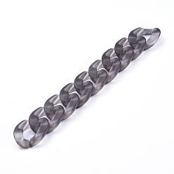 Черный Прозрачная акриловая цепочка ручной работы, витая цепь, чёрные, 29.5x20.5x6 мм, около 39.37 дюйм (1 м) / прядь