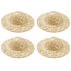 пшеница Кукла соломенная шляпа, мини-шапка для вязания вручную, для поделок ювелирные изделия аксессуары ремесло украшение, цвет пшеницы, 203x57 мм