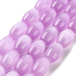 Сливовый Нити натуральных селенитовых бусин цвета макарон, окрашенные, рис, слива, 12.5~13x8~8.5 мм, отверстие : 1.2 мм, около 31 шт / нитка, 15.35'' (39 см)