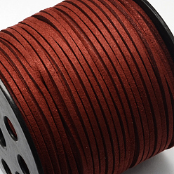 Темно-Красный Шнуры из искусственной замши, искусственная замшевая кружева, темно-красный, 2.7x1.4 мм, около 98.42 ярдов (90 м) / рулон