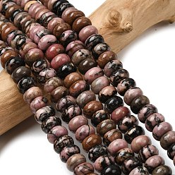 Родонит Природные родонит бисер нитей, рондель, 8.5x5.5 мм, отверстие : 1 мм, около 73 шт / нитка, 15.35'' (39 см)