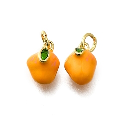 Mango Латунь эмаль подвески, стойки покрытие, без кадмия и без свинца, долговечный, реальный 18 k позолоченный, манго, 11x7.5x8 мм, отверстие : 3 мм