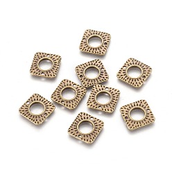 Античная Бронза Тибетского стиля ссылки / разъемы, компоненты для люстры, без кадмия, без никеля и без свинца, квадратный, античная бронза, 18x18x2 мм, отверстие : 1 мм