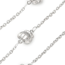 Нержавеющая Сталь Цвет 304 цепи с коронными звеньями из нержавеющей стали, пайки, с катушкой, цвет нержавеющей стали, 13.5x10x6 мм, около 5 м / рулон